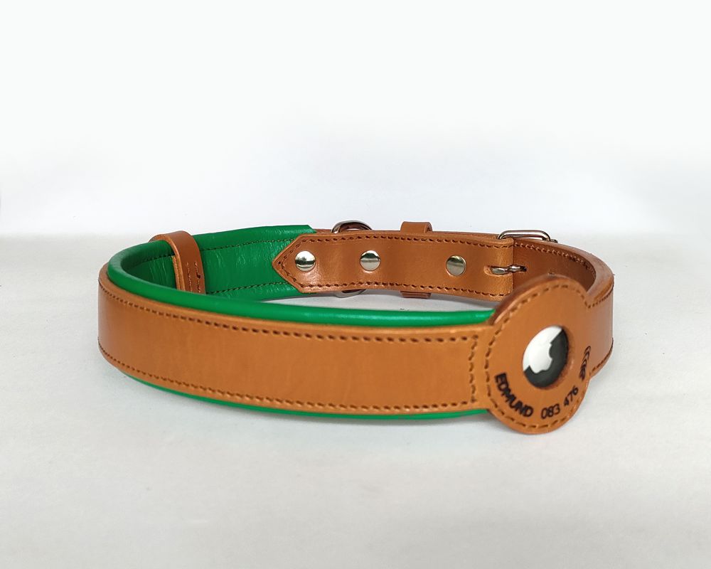 Apple Airtag leather dog collar